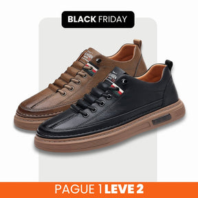 Tênis Ortopédico Italiano de Couro Legitimo